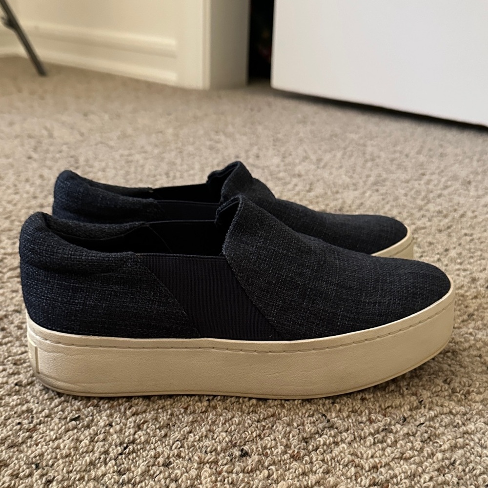 Navy VINCE Slip-On Platform Sneakers